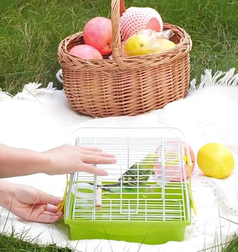 Portable Double Shoulder Bird Carrier Bag with Perch