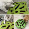 Green interactive sisal cat scratching post with holes and bell balls for cats