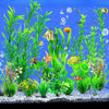 Artificial aquarium plant set featuring lifelike green water grass decorations and various fish for a fish tank display