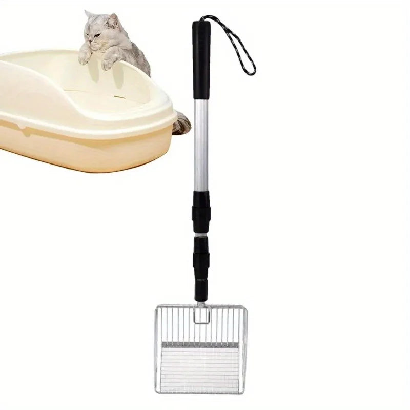 Stainless Steel Sifting Scoop with Adjustable Handle for Coop, Litter & Beach Cleanup