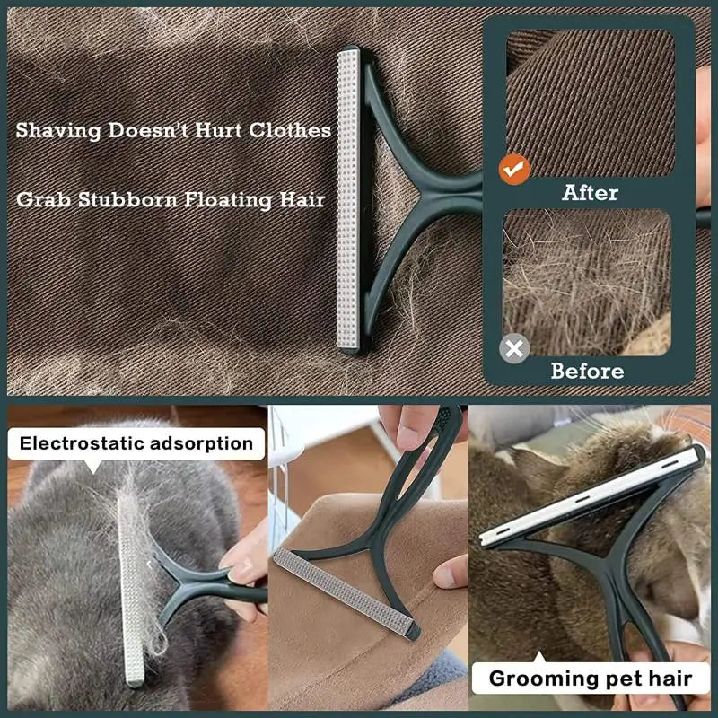 Double-Sided Silicone Pet Hair Remover & Fabric Shaver
