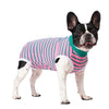 Striped Cotton Dog Recovery Suit for Post-Surgery Protection