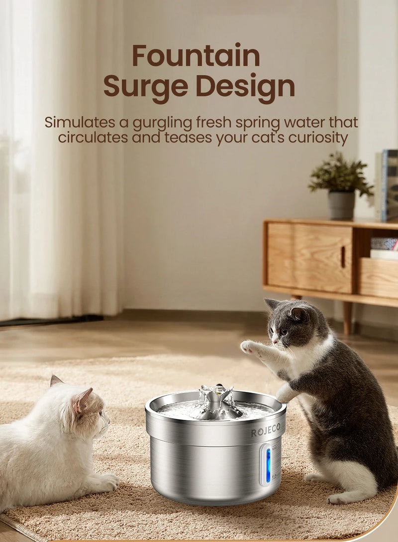 Fontaine à eau en acier inoxydable pour animaux