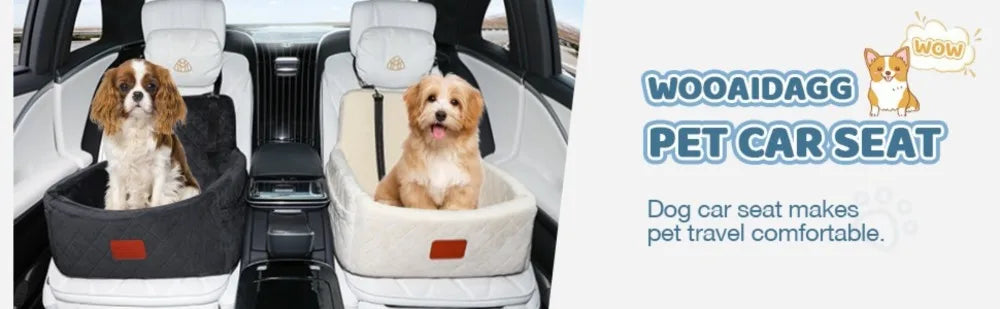 Washable Dog Car Seat with Removable Orthopedic Cushion