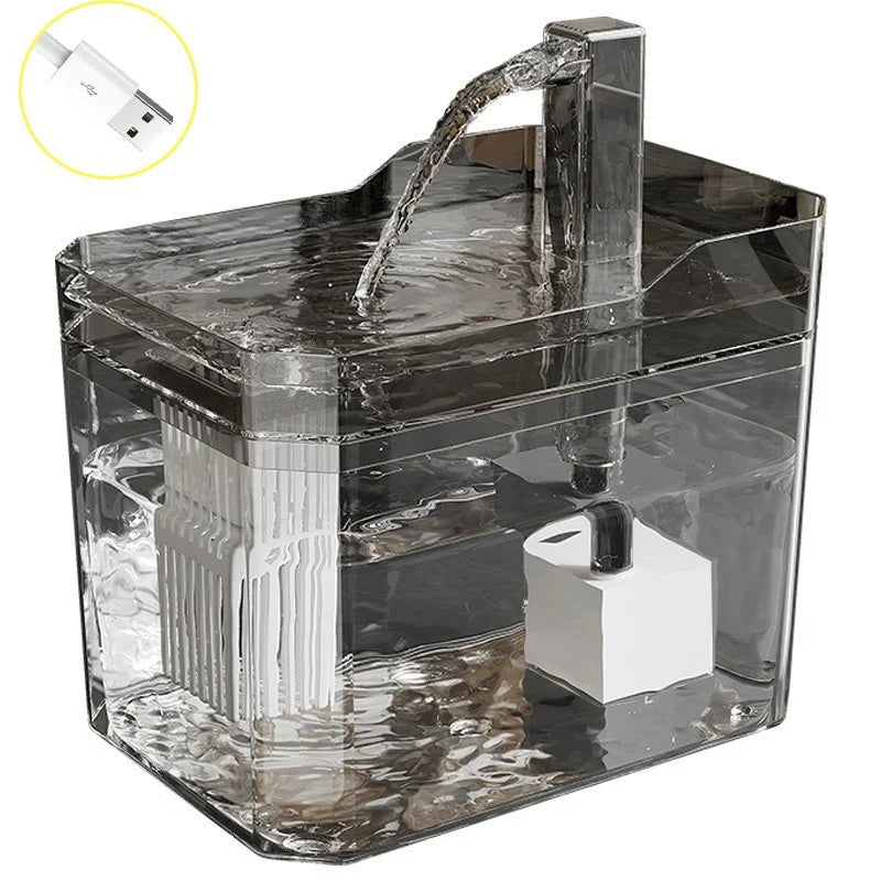 USB Cat Water Fountain with Auto Filter and Recirculating Pump