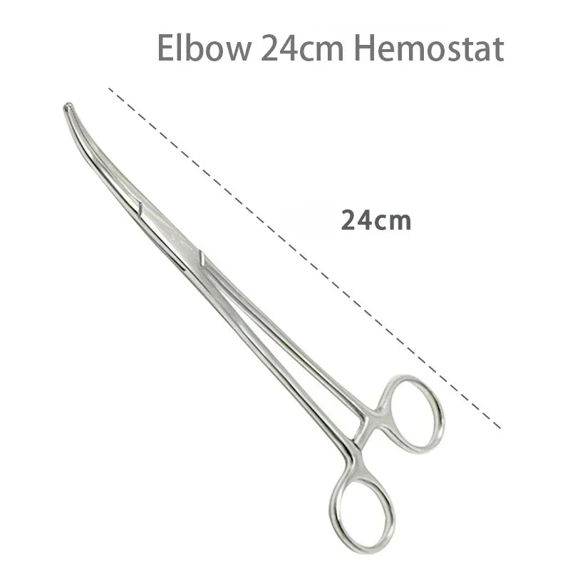 Stainless Steel Locking Hemostatic Forceps with Serrated Jaws