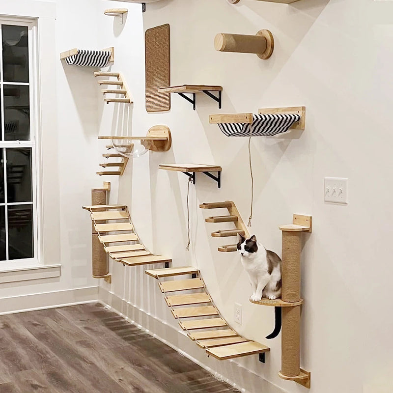 Étagère Murale pour Chats avec Griffoir
