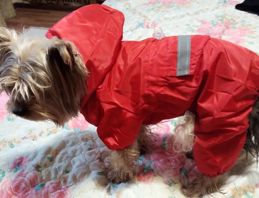 Adjustable Waterproof Dog Raincoat with Reflective Strap
