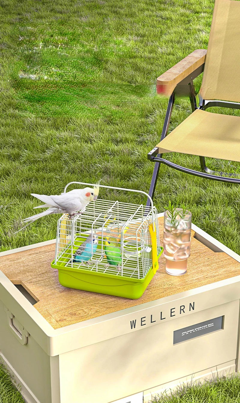 Portable Double Shoulder Bird Carrier Bag with Perch
