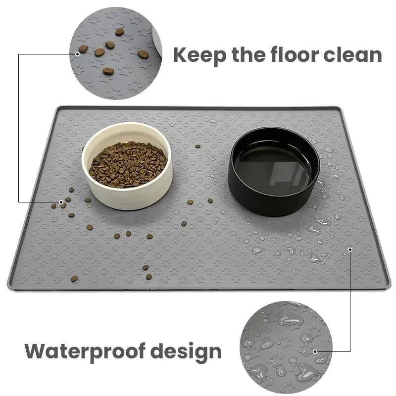 Alfombrilla de Silicona Impermeable para Alimentación de Mascotas