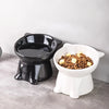 Elegant Elevated Pet Bowls Set - Anti-Slip, Wide Base (Black / White)