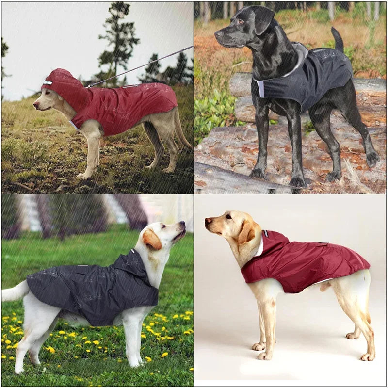 Reflective Waterproof Dog Raincoat with Hood