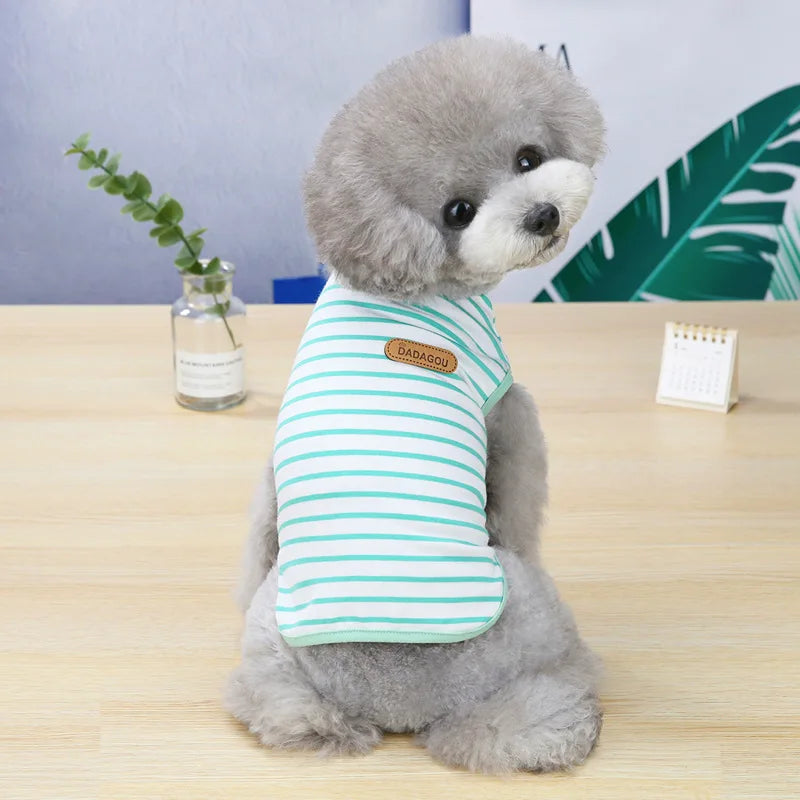 Striped Sleeveless Pet Vest for Small Dogs and Cats