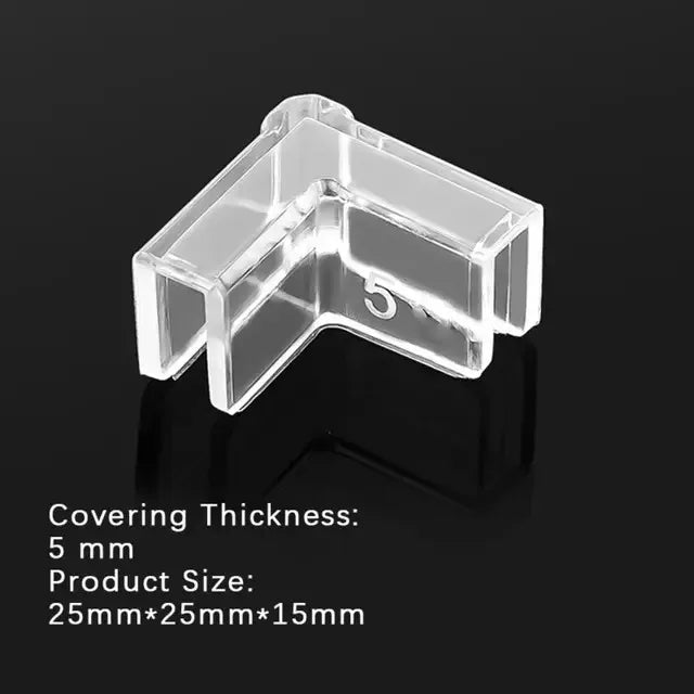 Klares Kunststoff-Aquarienfachschutz mit 5 mm Dicke und Maßen von 25x25x15 mm.