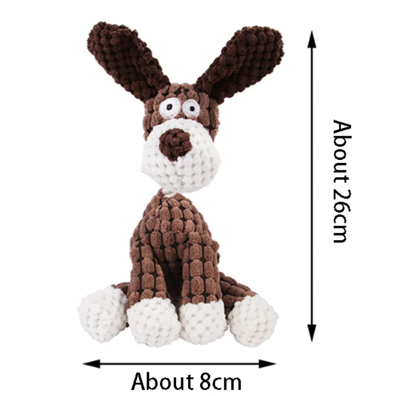 Plush Squeaky Donkey Dog Toy for Teething and Interactive Play