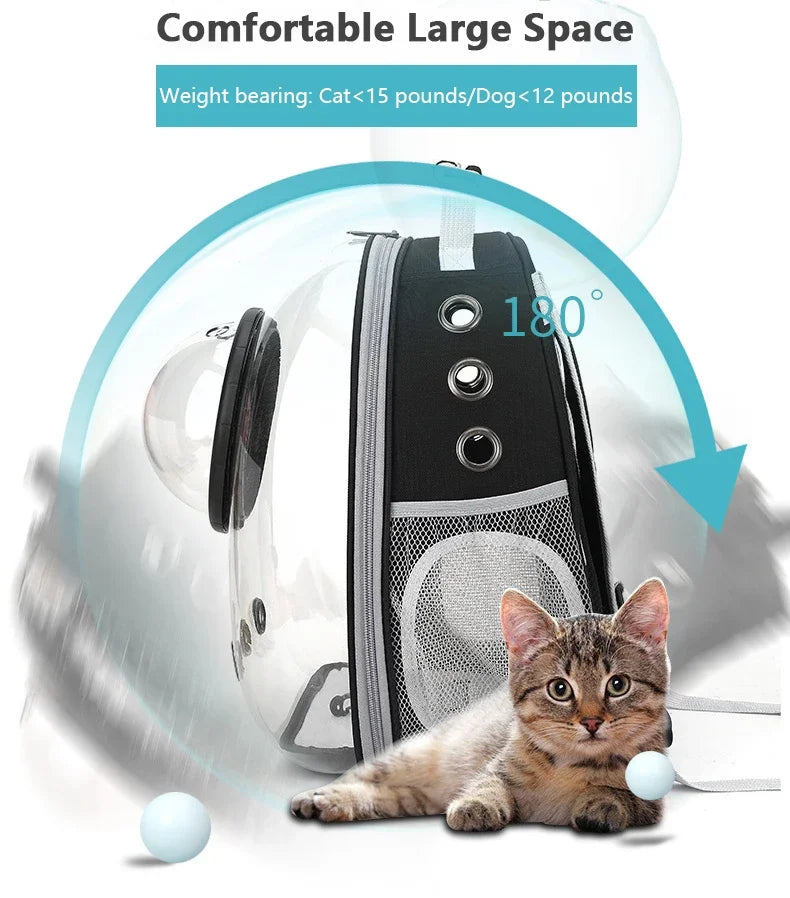 Transparent Bubble Pet Carrier Backpack for Small Dogs and Cats
