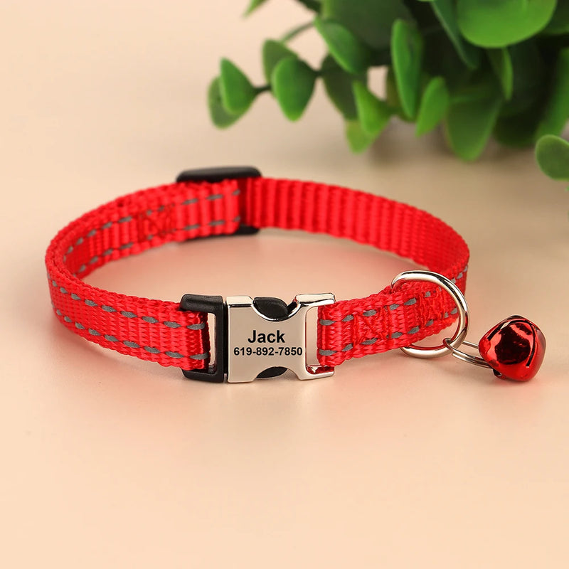 Personalisierte Katzenhalsband mit gedrucktem Design und graviertem ID-Anhänger
