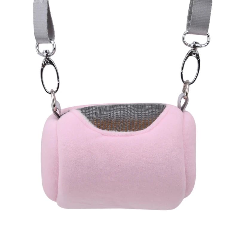 Mesh-Panel Hamster Crossbody Carrier