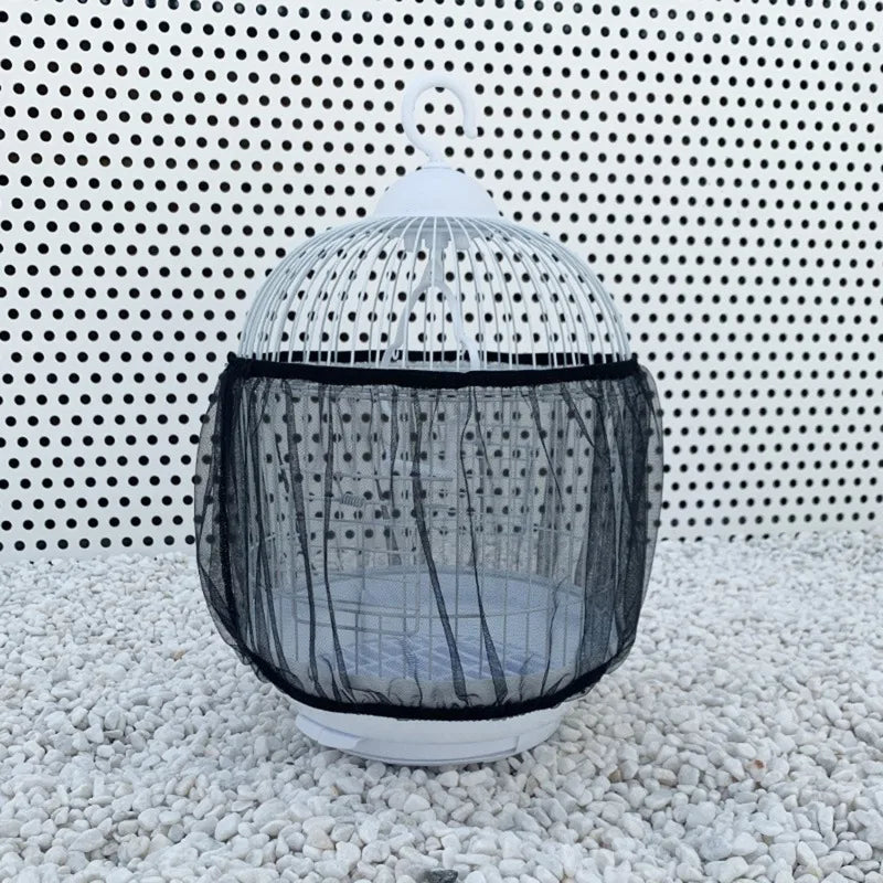 Breathable Nylon Mesh Bird Cage Seed Guard Cover