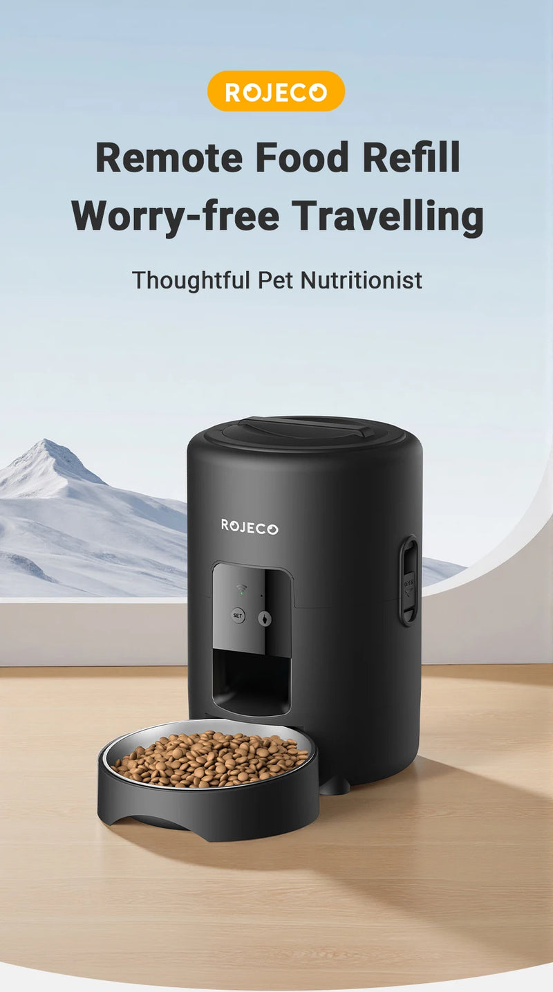 Dispensador de comida para mascotas con Wi-Fi y control por app