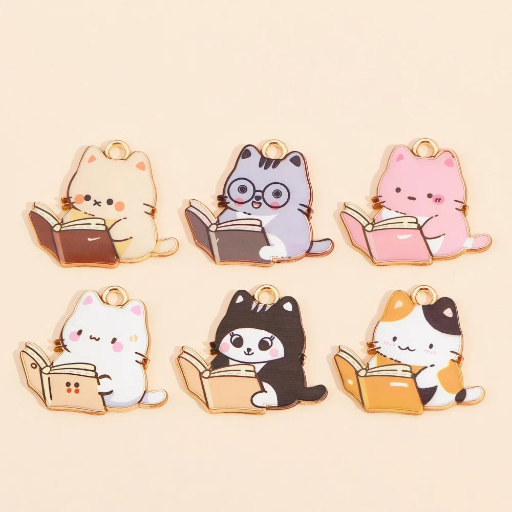 Colorful Cartoon Cat & Animal Enamel Charms for DIY Jewelry Making