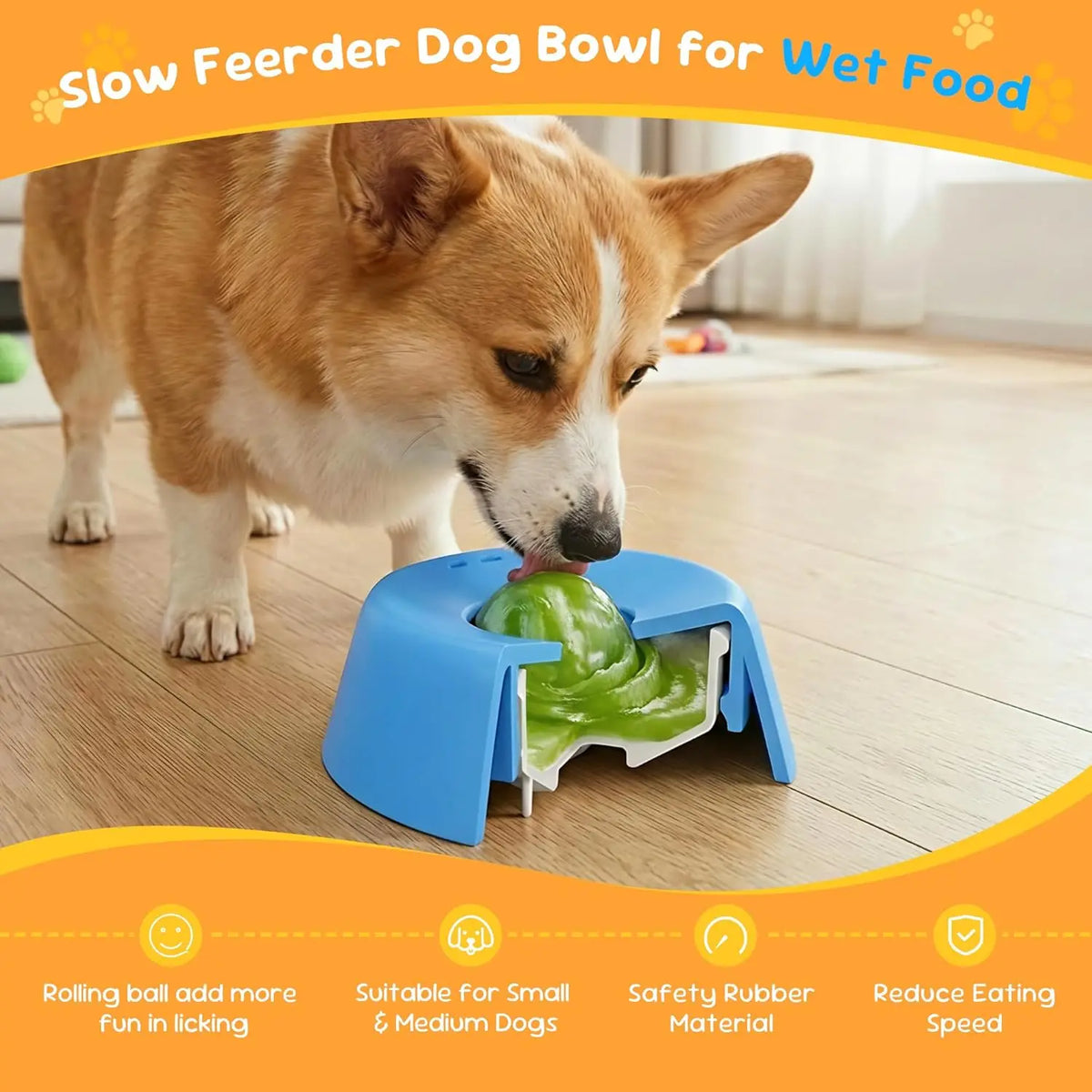 Anti-Gulping Slow Feeder Dog Bowl