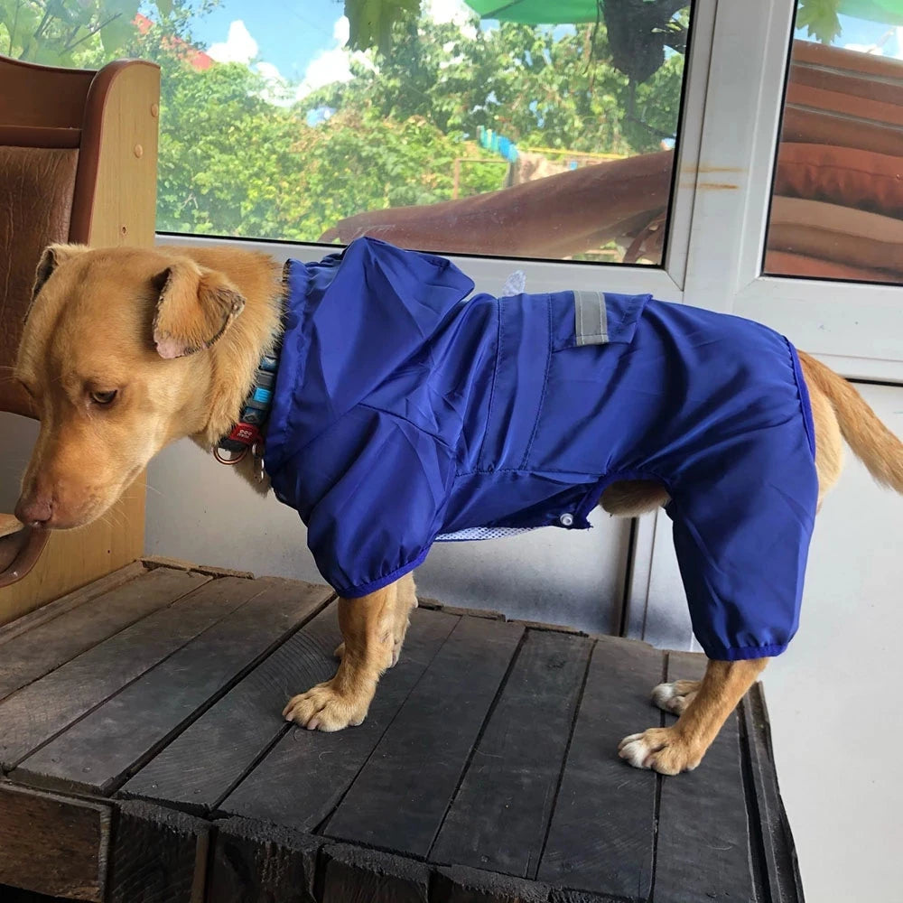 Adjustable Waterproof Dog Raincoat with Reflective Strap
