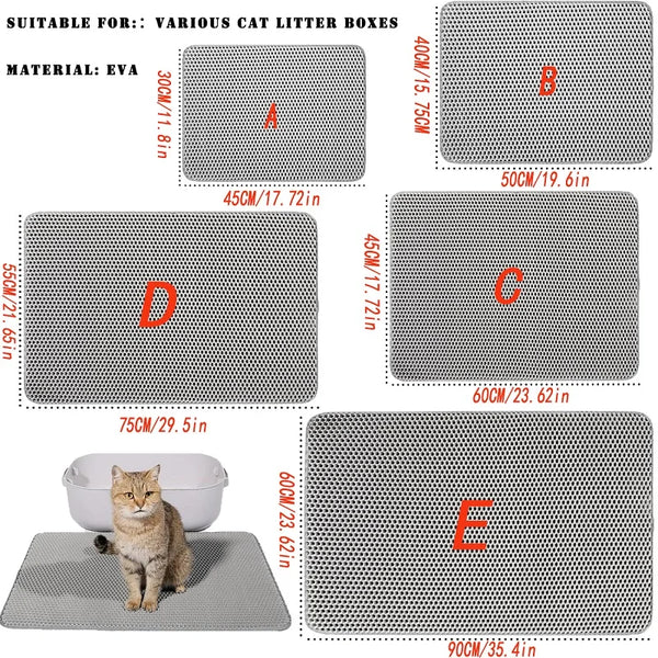 Alfombra para Arena de Gatos Doble Capa y Resistente al Agua