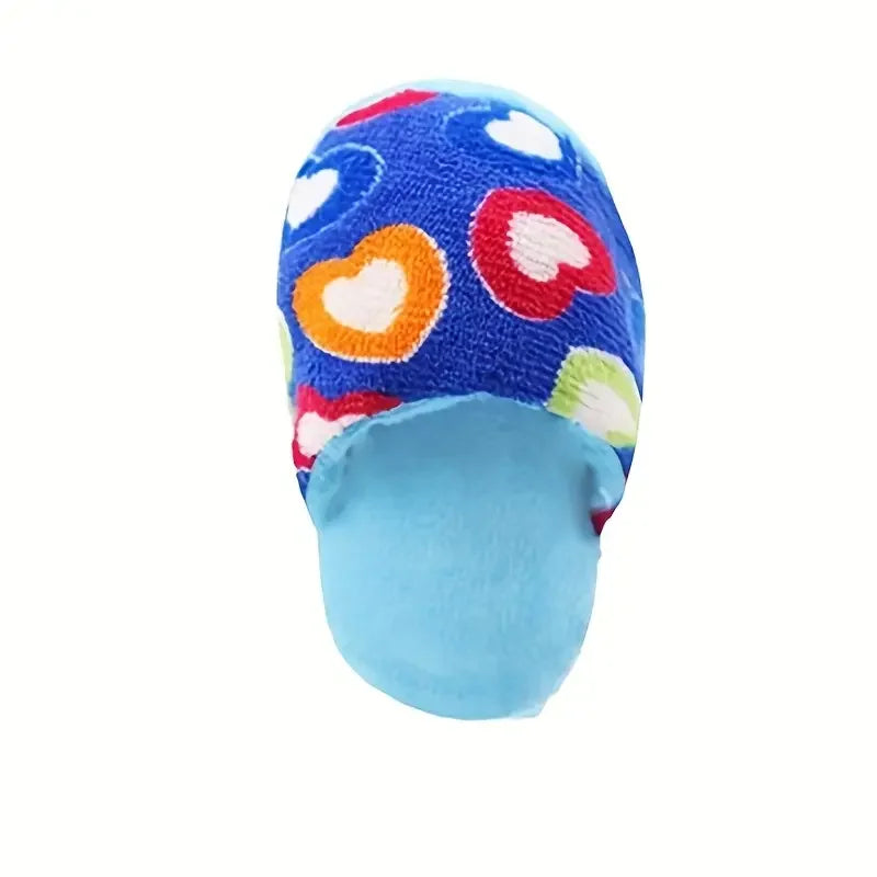 Cartoon Slipper Plush Squeaky Dog Chew Toy