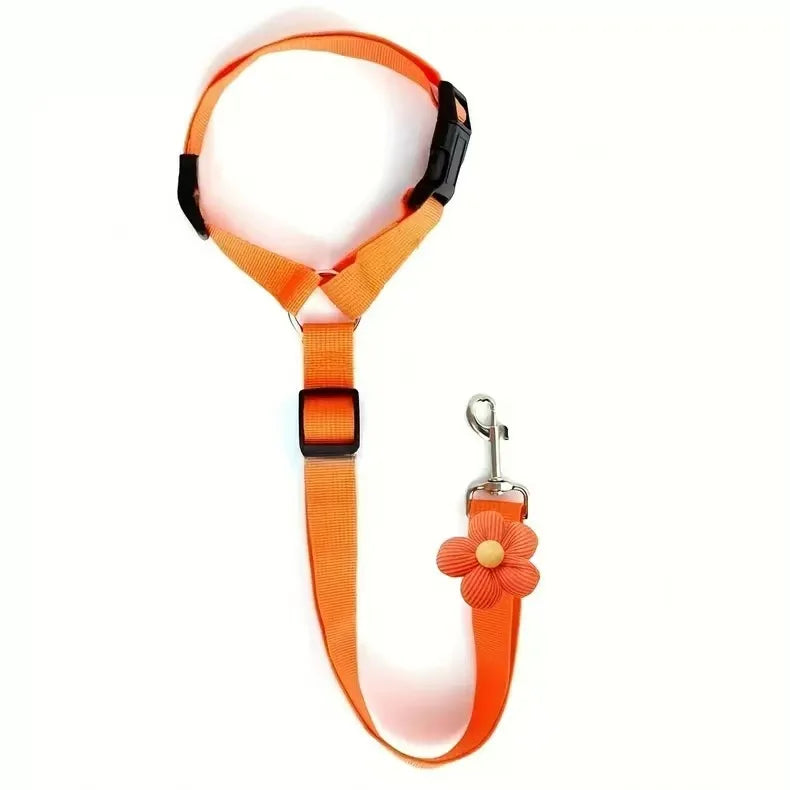 Ceinture de Sécurité Réglable pour Animaux en Voiture & Attache d'Appui-Tête