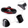 Black vacuum cleaner crevice nozzle brush with adapter shown in various angles