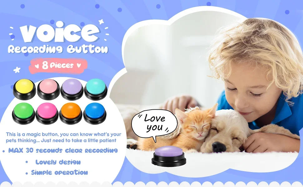 Recordable Talking Buttons for Dog Communication Training