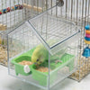Hanging Parrot Feeder with Pull-Out Bath and Transparent Design