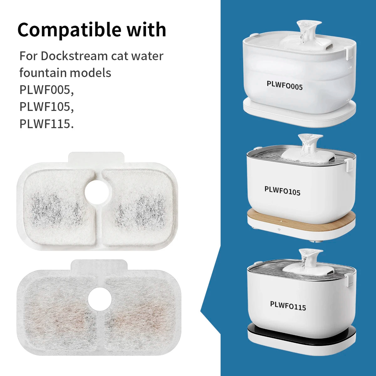 فلتر بديل لحنّان مياه قطط موديلات PLWF005 و PLWF105 و PLWF115