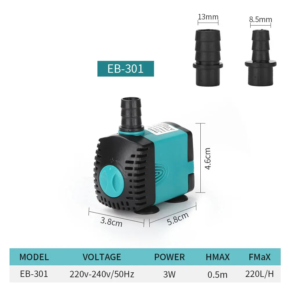 Submersible Aquarium Water Pump with Adjustable Flow