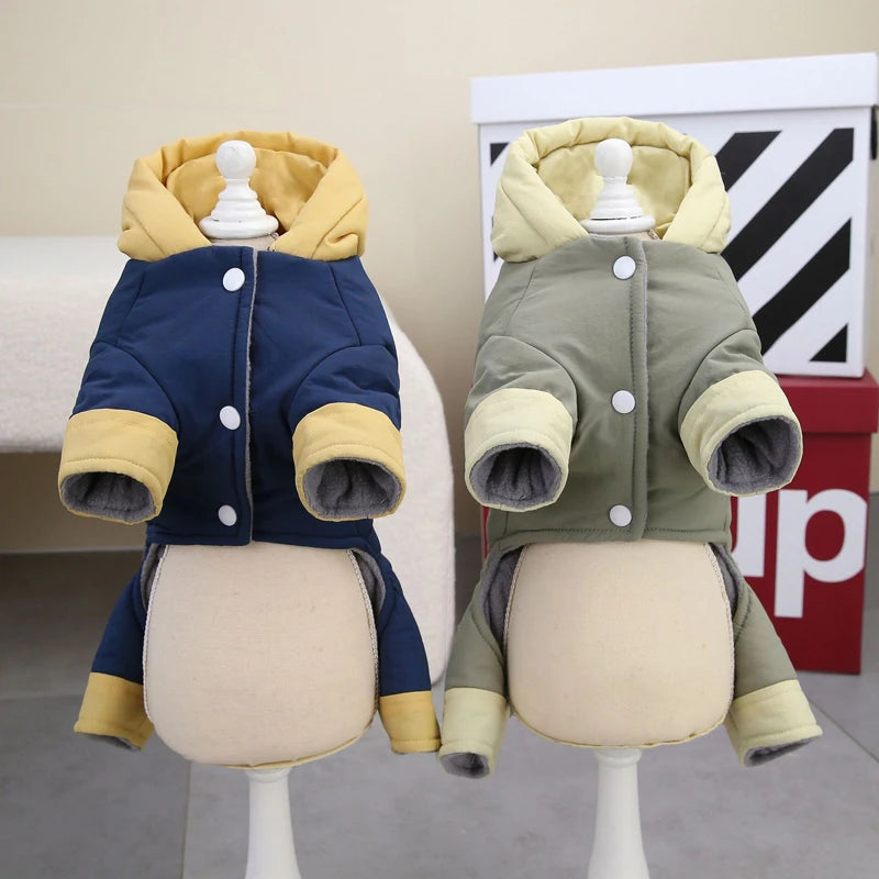 Mono de Invierno Acolchado para Perro con Capucha