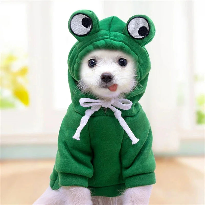 Fruit Print Fleece Dog Hoodie for Small Pets