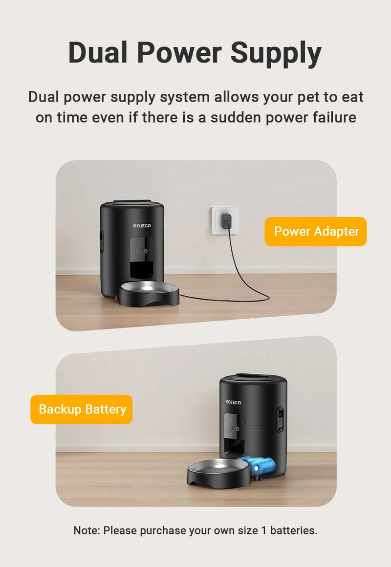 Dispensador de comida para mascotas con Wi-Fi y control por app