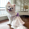 Cool Cotton Summer Dress for Small Dogs with Bow Print