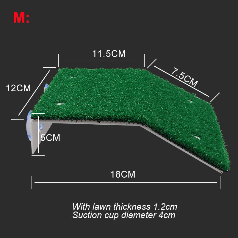 Turtle Basking Platform with Simulation Lawn Ramp