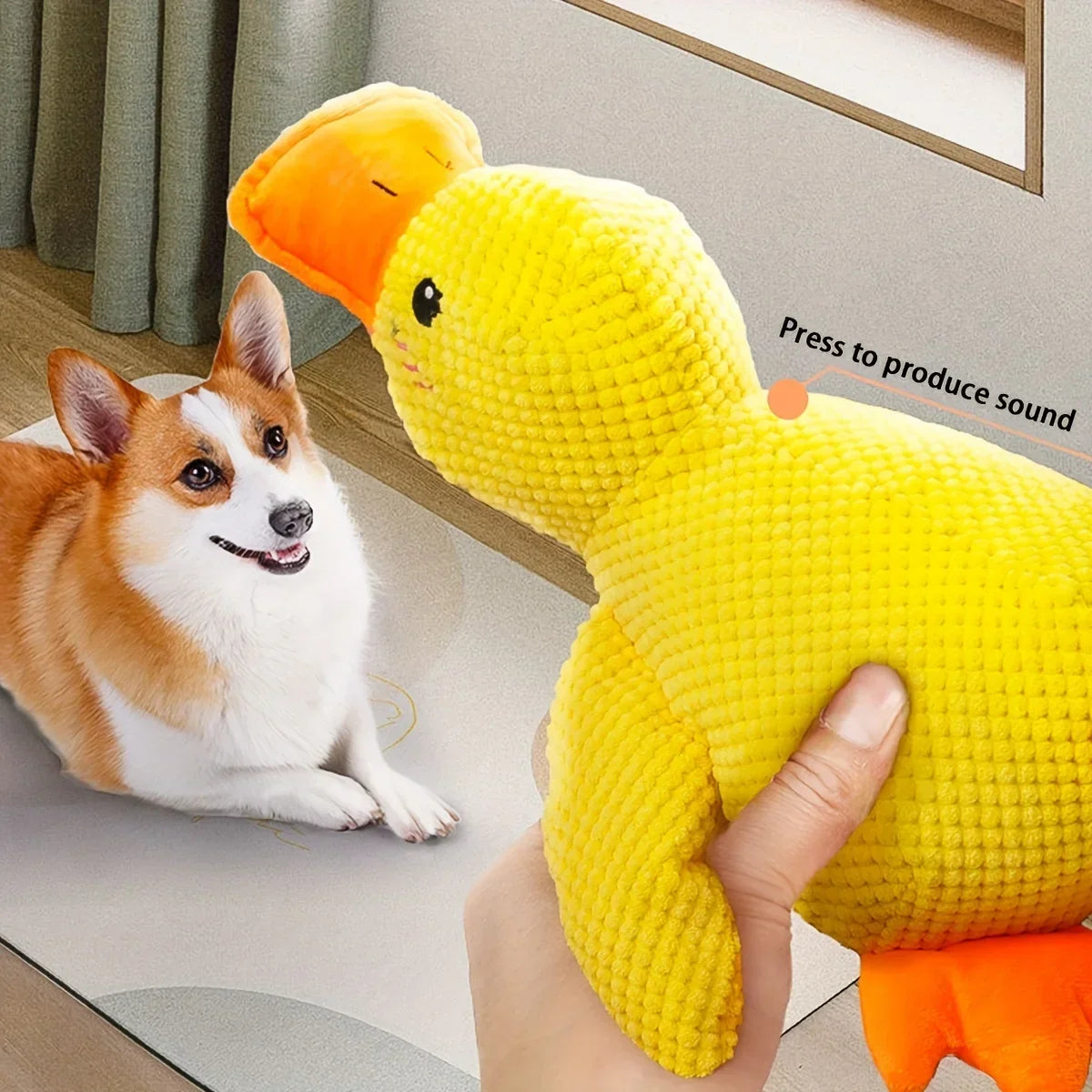 Large Duck Plush Squeaky Toy for Dogs