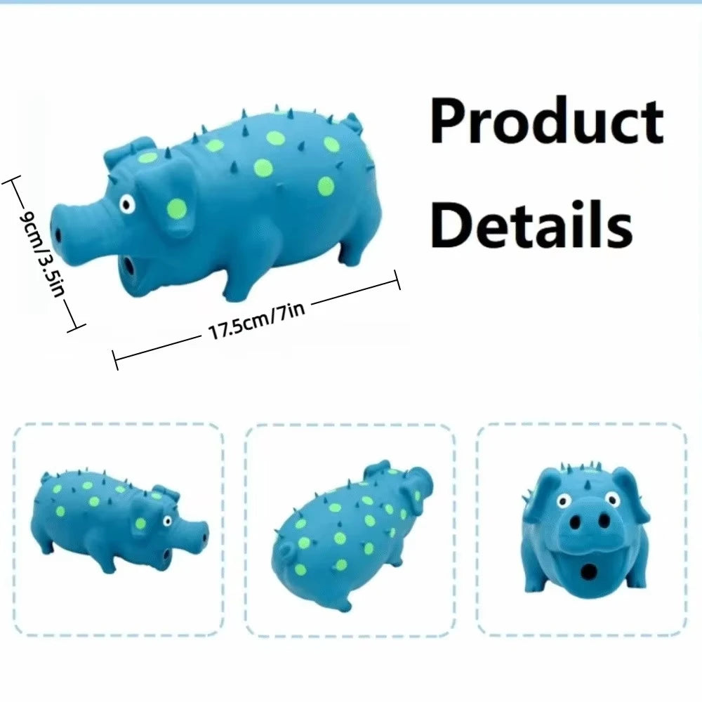Grunt Pig Squeaky Dog Toy – Durable Latex Chew for Interactive Play