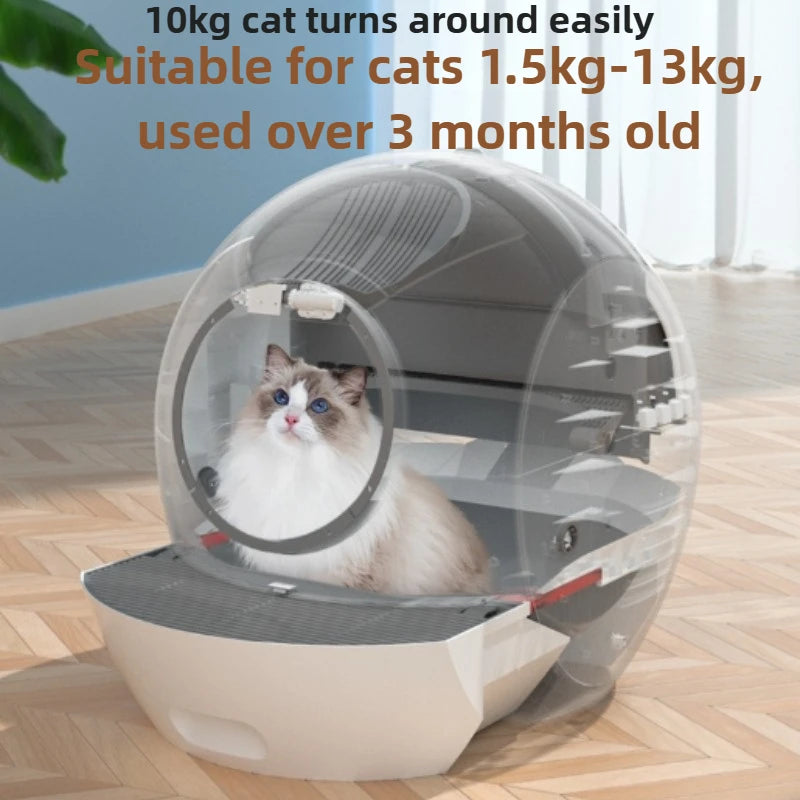 Smart Self-Cleaning Cat Litter Box with App Control and Health Monitoring