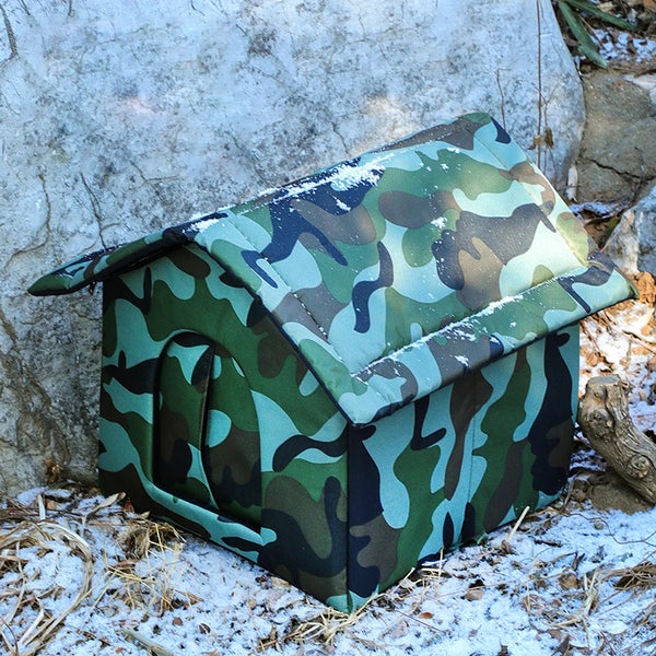 بيت قطط خارجي مقاوم للماء - قابل للطي والغسل دافئ في الشتاء