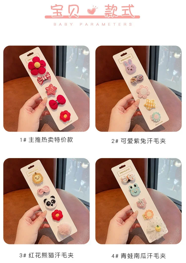 Adorable Flower Snap Clips for Baby Girls (Set of 6)