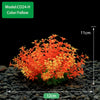 Un amas dense de plantes aquatiques artificielles orange et jaune pour décorer un aquarium.