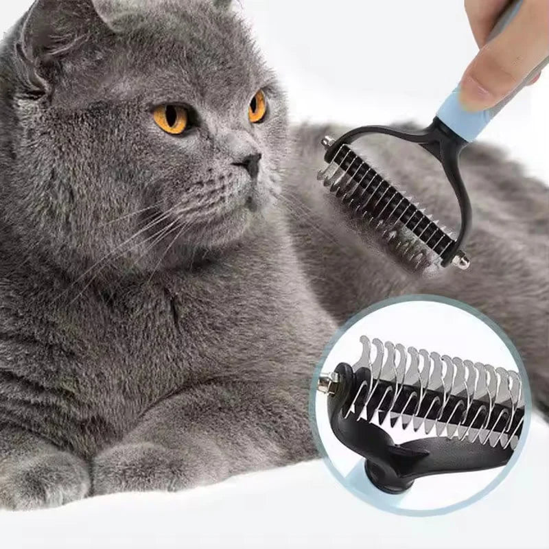 Double-Sided Stainless Steel Dematting Comb for Dogs and Cats