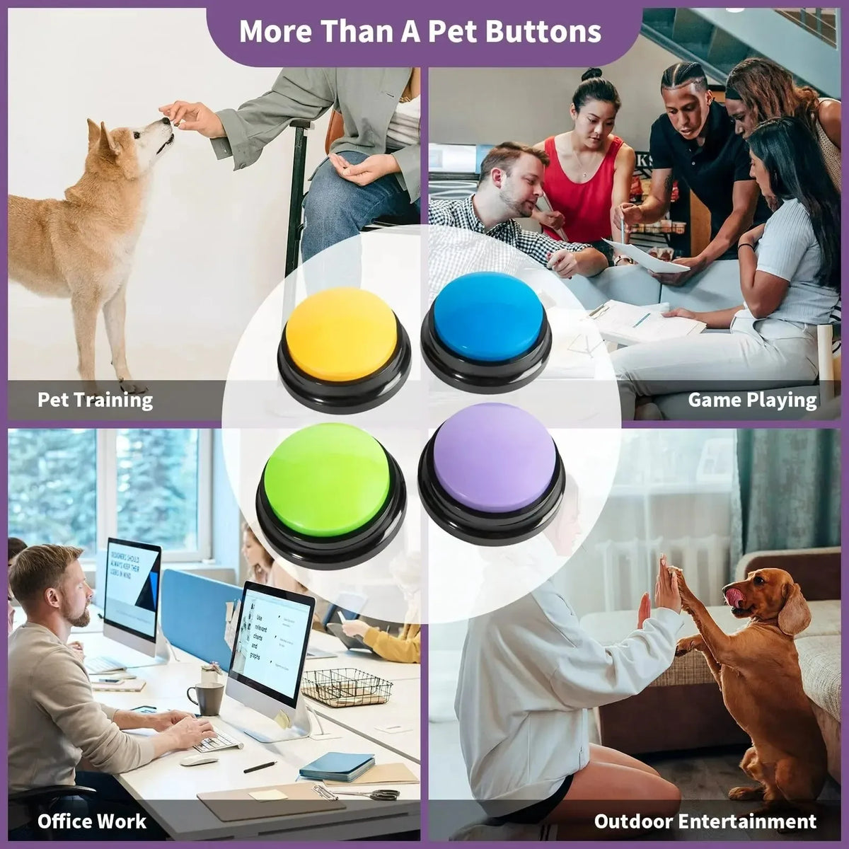 Recordable Pet Communication Button for Training and Play