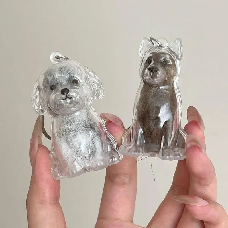 Pet Hair Keepsake Keychain with Transparent Capsule
