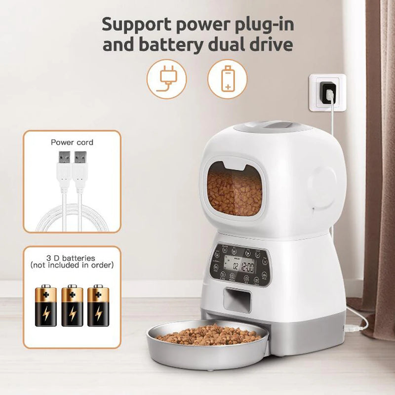 Dispensador de Comida para Mascotas con WiFi y Grabación de Voz
